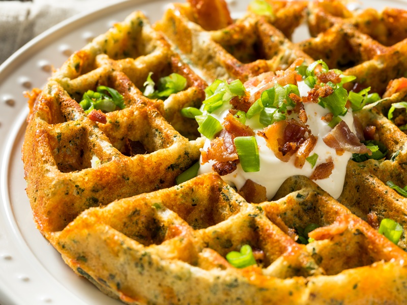 Versatile Savoury Cheddar Waffles Recipe - Pong Cheese