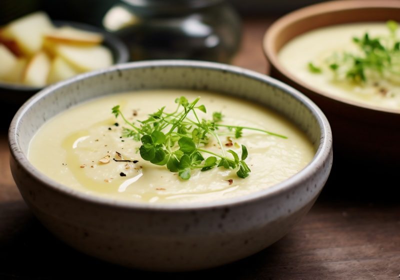 Celeriac and blue cheese soup